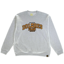 Dolores Crewneck 3.0 ash grey 16 oz 100% cotton heavyweight fleece with hidden side pockets and flocked chest design
