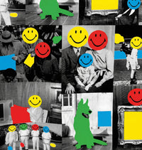 Smiley Collage Short-sleeve Woven Shirt in multi