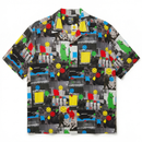 Smiley Collage Short-sleeve Woven Shirt in multi