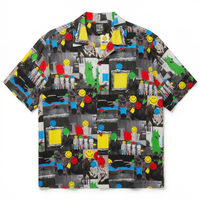 Smiley Collage Short-sleeve Woven Shirt in multi