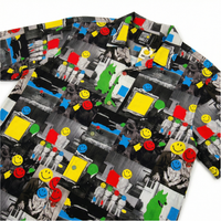 Smiley Collage Short-sleeve Woven Shirt in multi