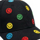 Smiley Allover Dad Hat in black