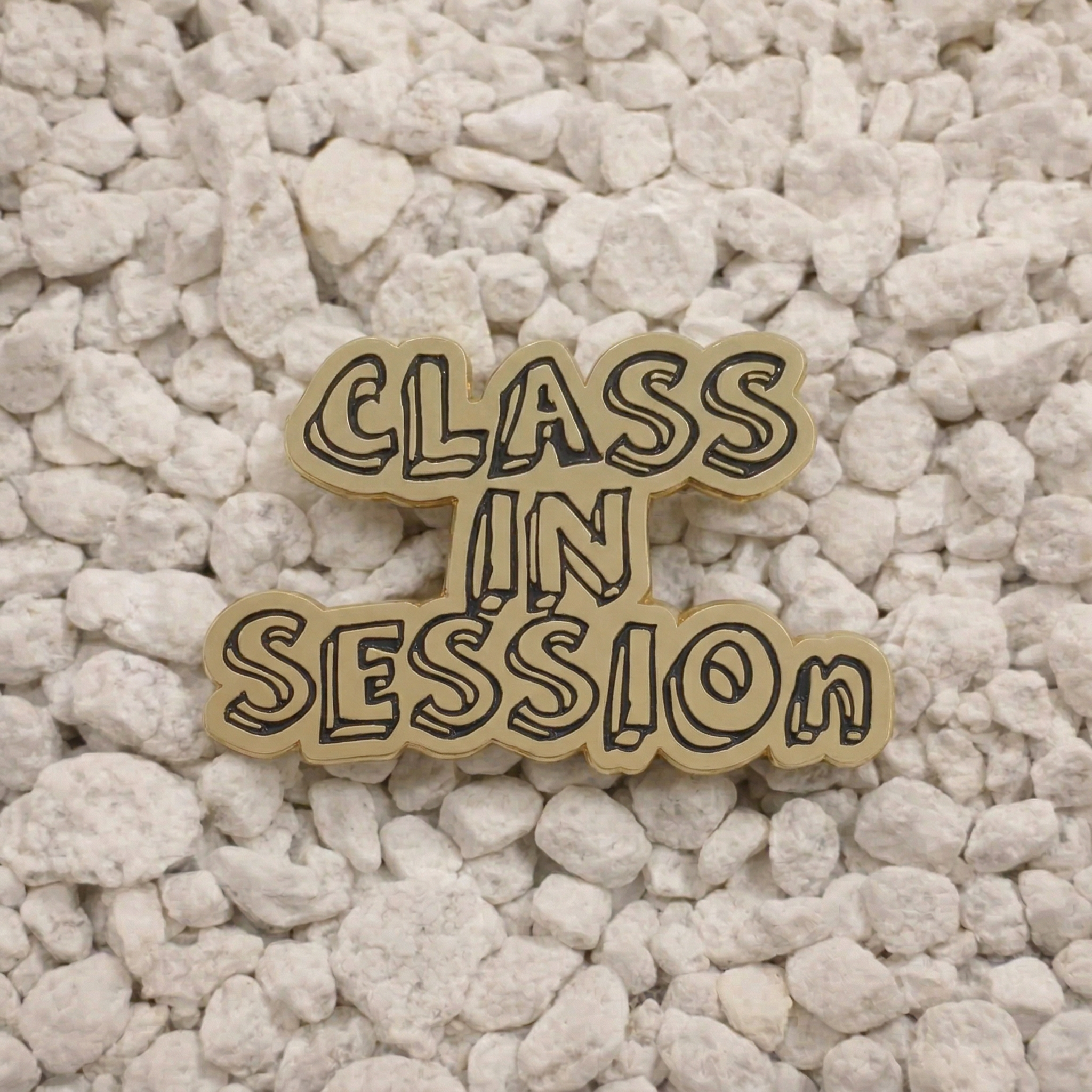 Class In Session Pin in gold and black