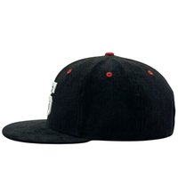 SOF Never Fold Corduroy Snapback Hat in black and glow white
