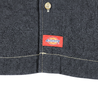 Boxy Fit Short-sleeve Denim Work Shirt in rinsed indigo