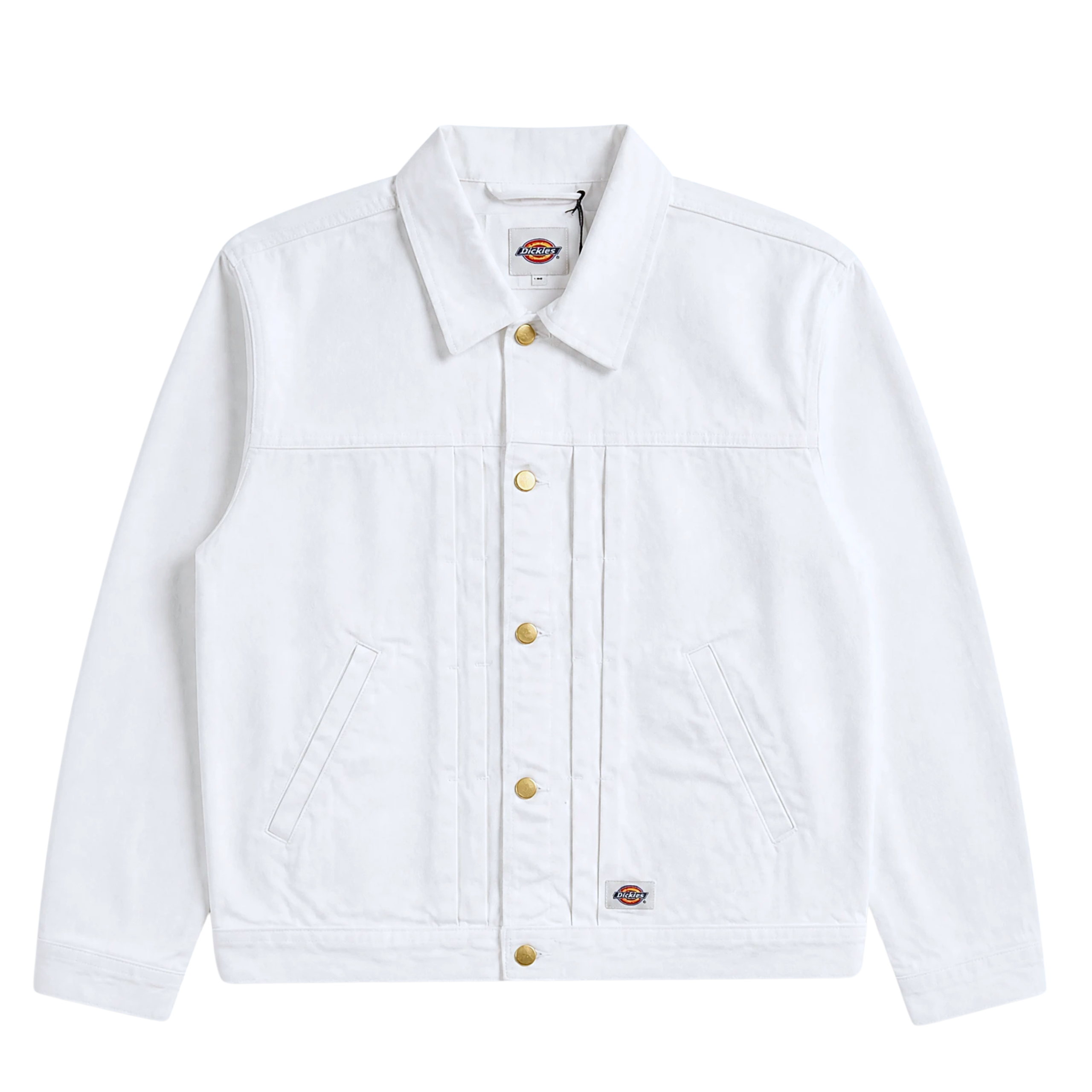 Selvedge Pleated Denim Jacket in white