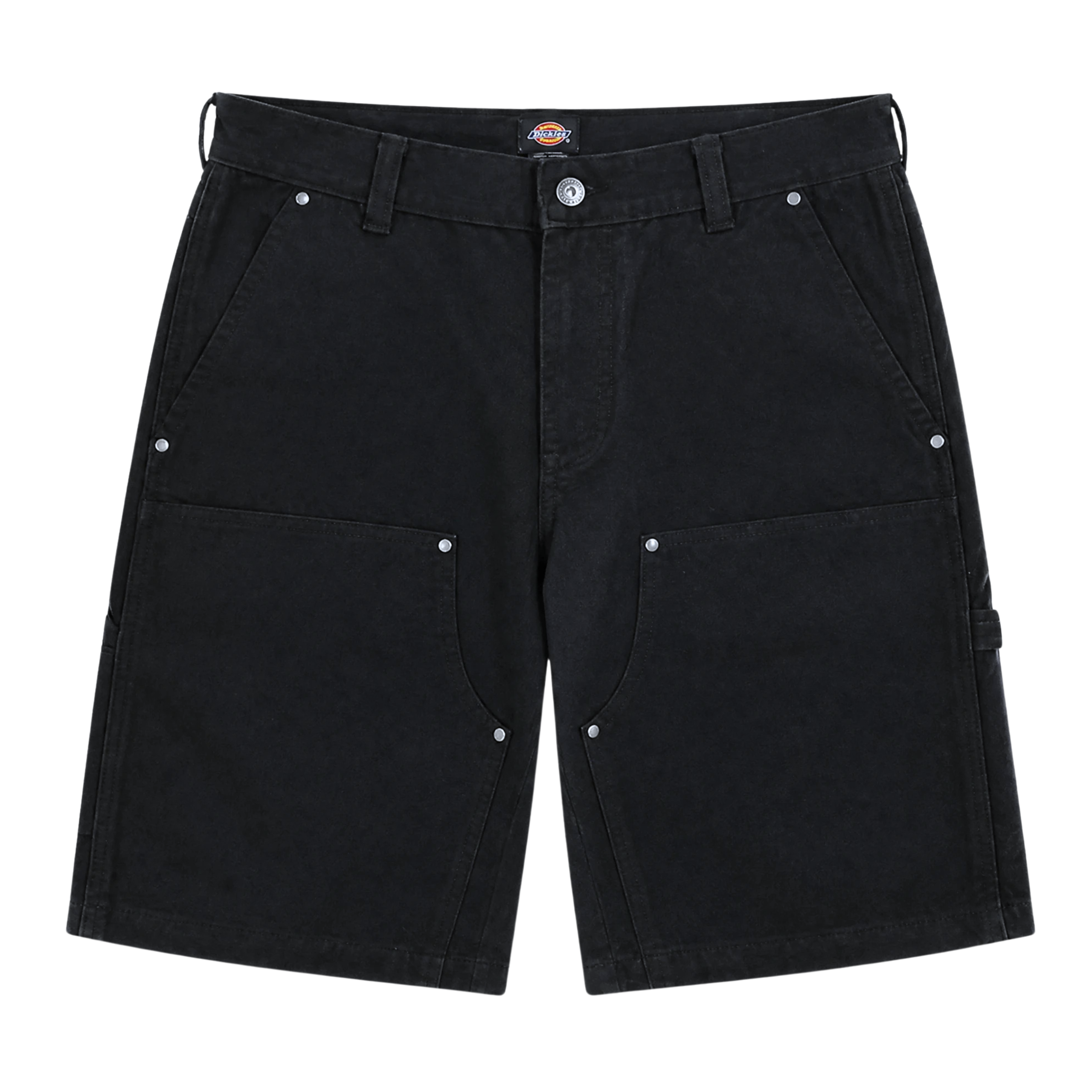 Double Knee Canvas Shorts in black