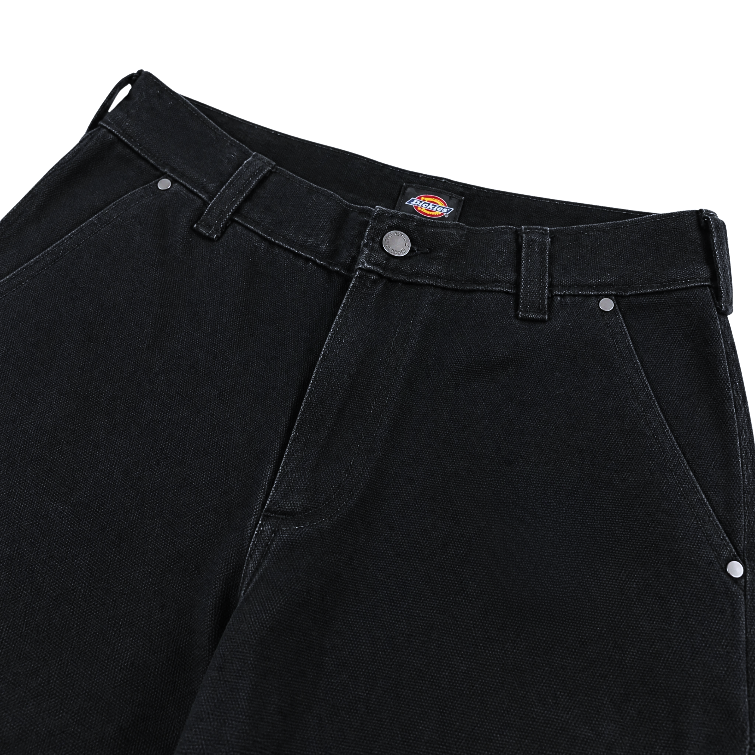 Double Knee Canvas Shorts in black