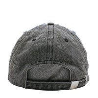 The Everyday Is A Gift Cap in washed black is a baseball cap shown from the back, featuring an adjustable strap and a metal clasp. This streetwear accessory blends casual style with versatile comfort.