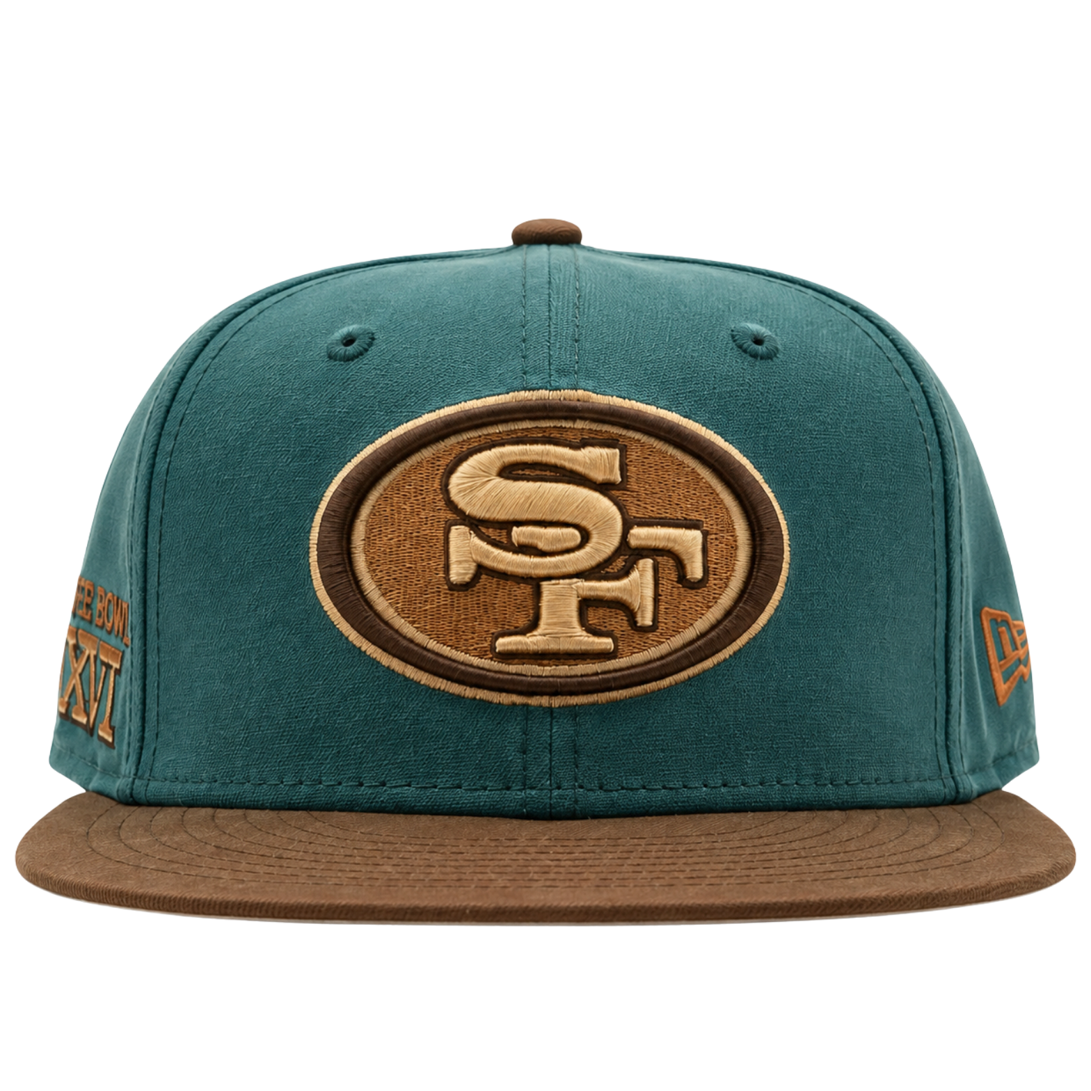 San Francisco 49ers 59Fifty Super Bowl XVI Fitted Hat in teal and brown