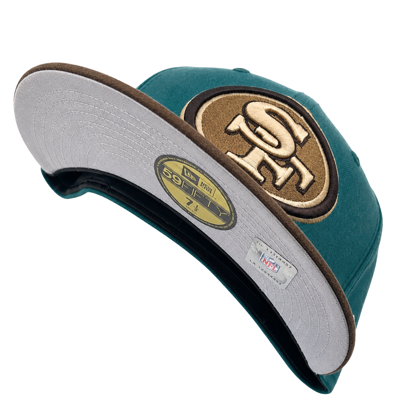 San Francisco 49ers 59Fifty Super Bowl XVI Fitted Hat in teal and brown