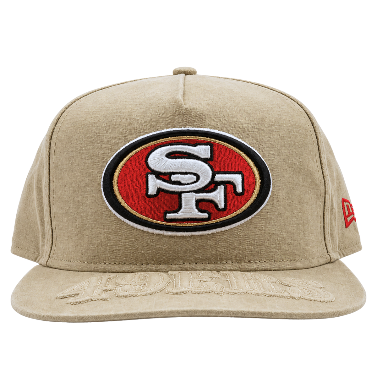 San Francisco 49ers Big Logo Visor 9Fifty Snapback Hat in beige