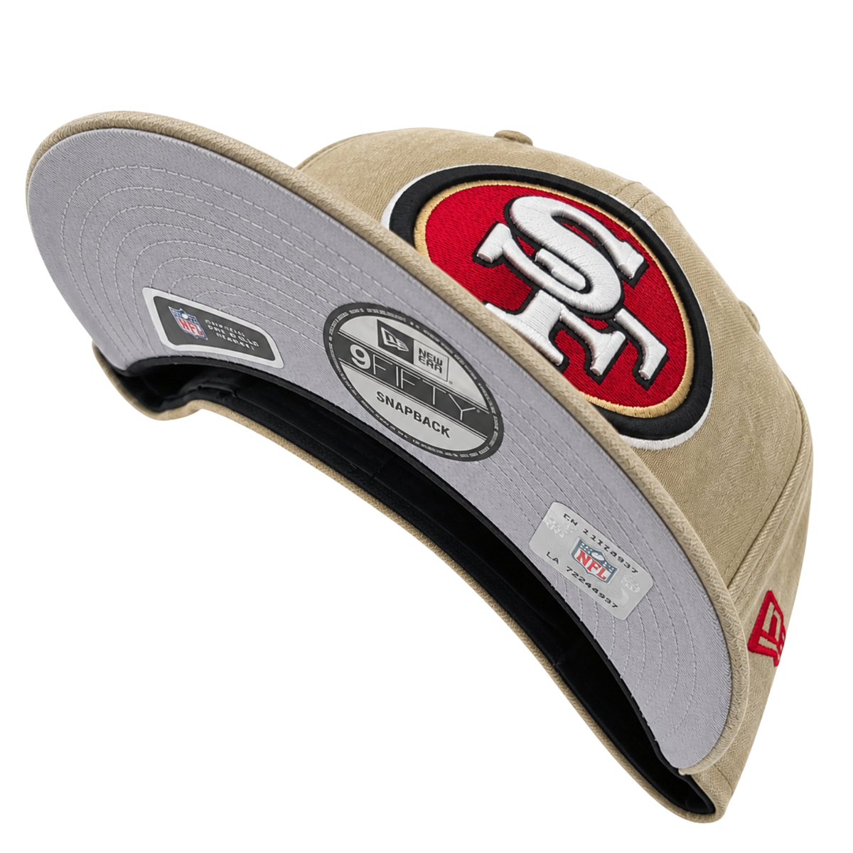 San Francisco 49ers Big Logo Visor 9Fifty Snapback Hat in beige