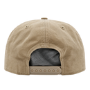 Showcased from the back, the San Francisco 49ers Big Logo Visor 9Fifty Snapback Hat in beige features an adjustable snapback closure and two small ventilation holes on each side. Ideal for fans and collectors, this vintage-inspired cap displays a gray inner lining partially visible through the opening, perfectly blending classic style with bold team pride.