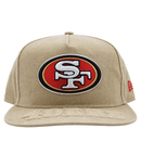The San Francisco 49ers Big Logo Visor 9Fifty Snapback Hat in beige features the team’s logo on the front, red and black accents, and a subtle embroidered design on the brim—delivering classic team spirit with a modern New Era style.