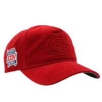 Show your team pride with the San Francisco 49ers Super Bowl XXIV Embossed 9Forty A-Frame Snapback Hat in scarlet corduroy. This classic New Era silhouette features an embossed logo on the front and a commemorative Super Bowl XXIV patch on the side, making it the perfect snapback for dedicated fans.
