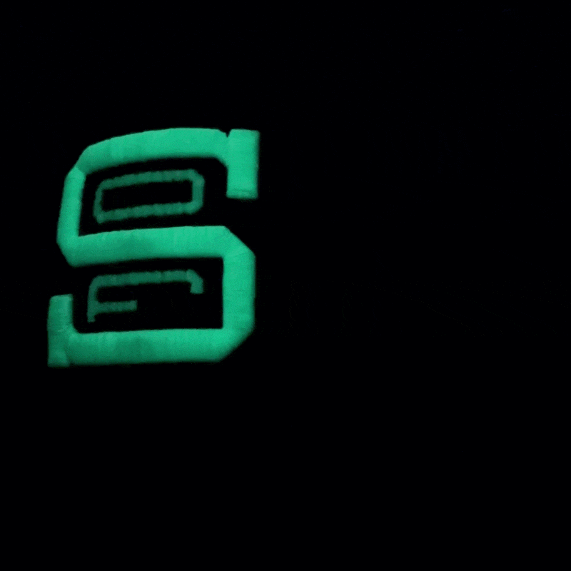 SOF Never Fold Corduroy Snapback Hat in black and glow white