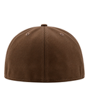 San Francisco 49ers Gold Standard 59Fifty Fitted Hat in walnut and metallic gold, a brown fitted baseball cap with gold embroidery.