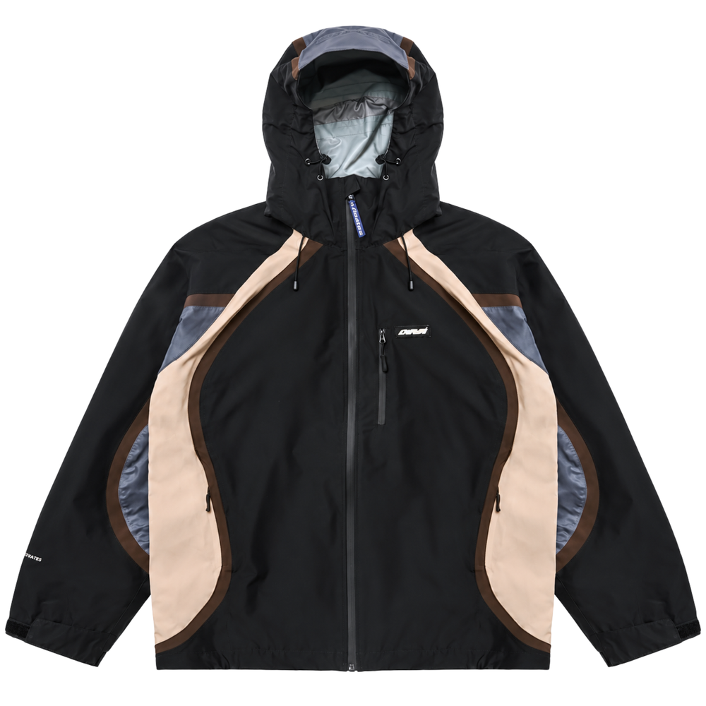 Disorder Shell Jacket in black and beige