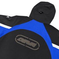 Aegis Shell Jacket in black and royal blue - Devá States - State Of Flux