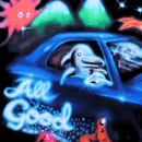 All Good Airbrush Tee in black - Jungles Jungles - State Of Flux