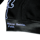 Allover Prowler Zip - up Hoodie in black and iridescent blue - State Of Flux - State Of Flux