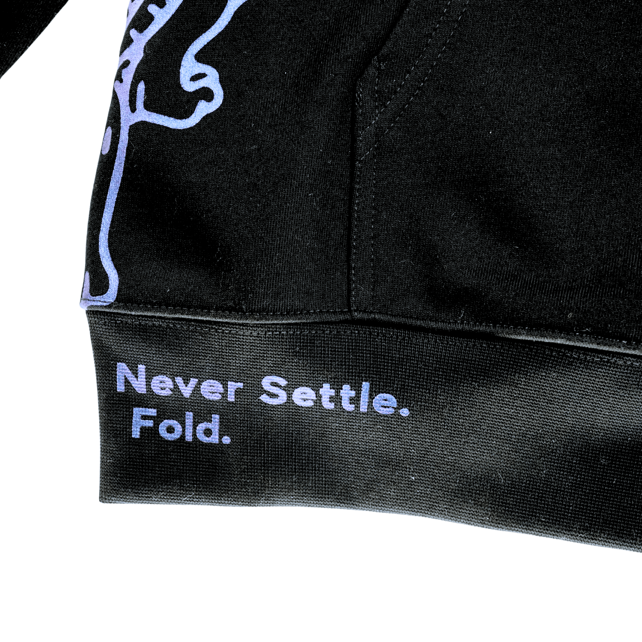 Allover Prowler Zip - up Hoodie in black and iridescent blue - State Of Flux - State Of Flux