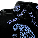 Allover Prowler Zip - up Hoodie in black and iridescent blue - State Of Flux - State Of Flux