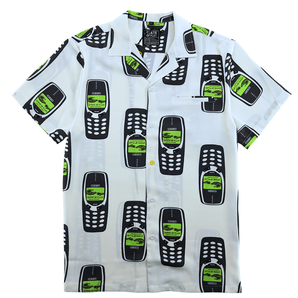 Answer The Call Button-up in white