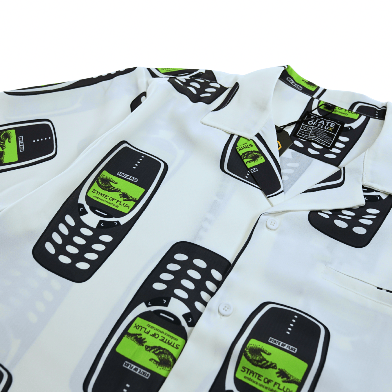 Answer The Call Button-up in white
