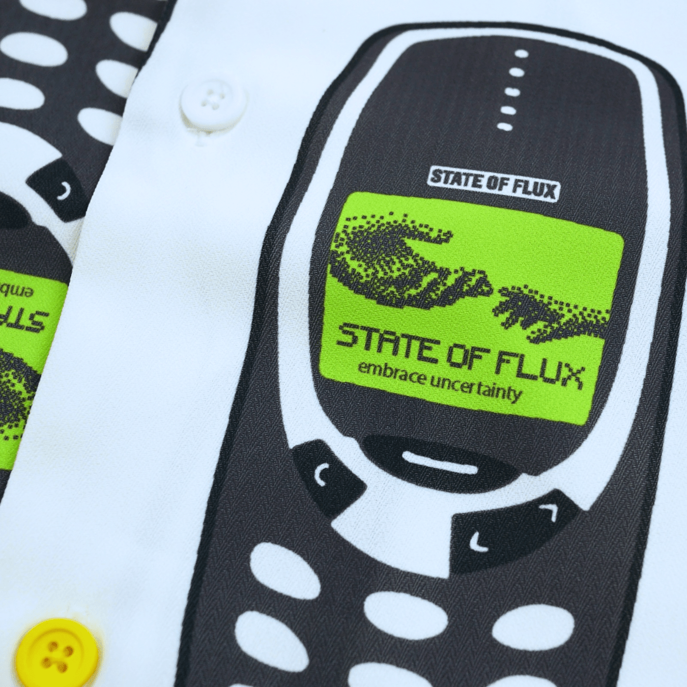 Answer The Call Button - up in white - State Of Flux - State Of Flux