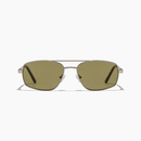 Astley sunglasses in matte silver and caper with rectangular lenses and double bridge
