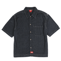 Boxy Fit Short - sleeve Denim Work Shirt in rinsed indigo - Dickies - State Of Flux