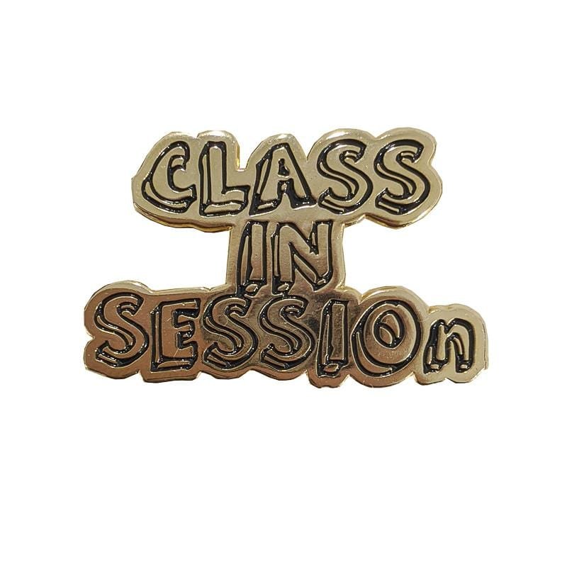 Class In Session Pin in gold and black