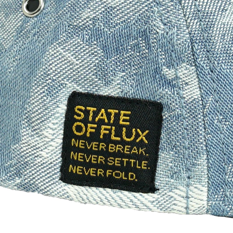 Clouded 5-Panel Hat in washed denim - State Of Flux - State Of Flux