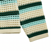 Crochet V - neck Sweater in off white and bistro green - Daily Paper - State Of Flux