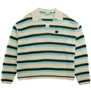 Crochet V - neck Sweater in off white and bistro green - Daily Paper - State Of Flux