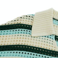 Crochet V - neck Sweater in off white and bistro green - Daily Paper - State Of Flux