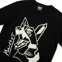 Cubism Beware Knit Sweater in black and white - MARKET - State Of Flux