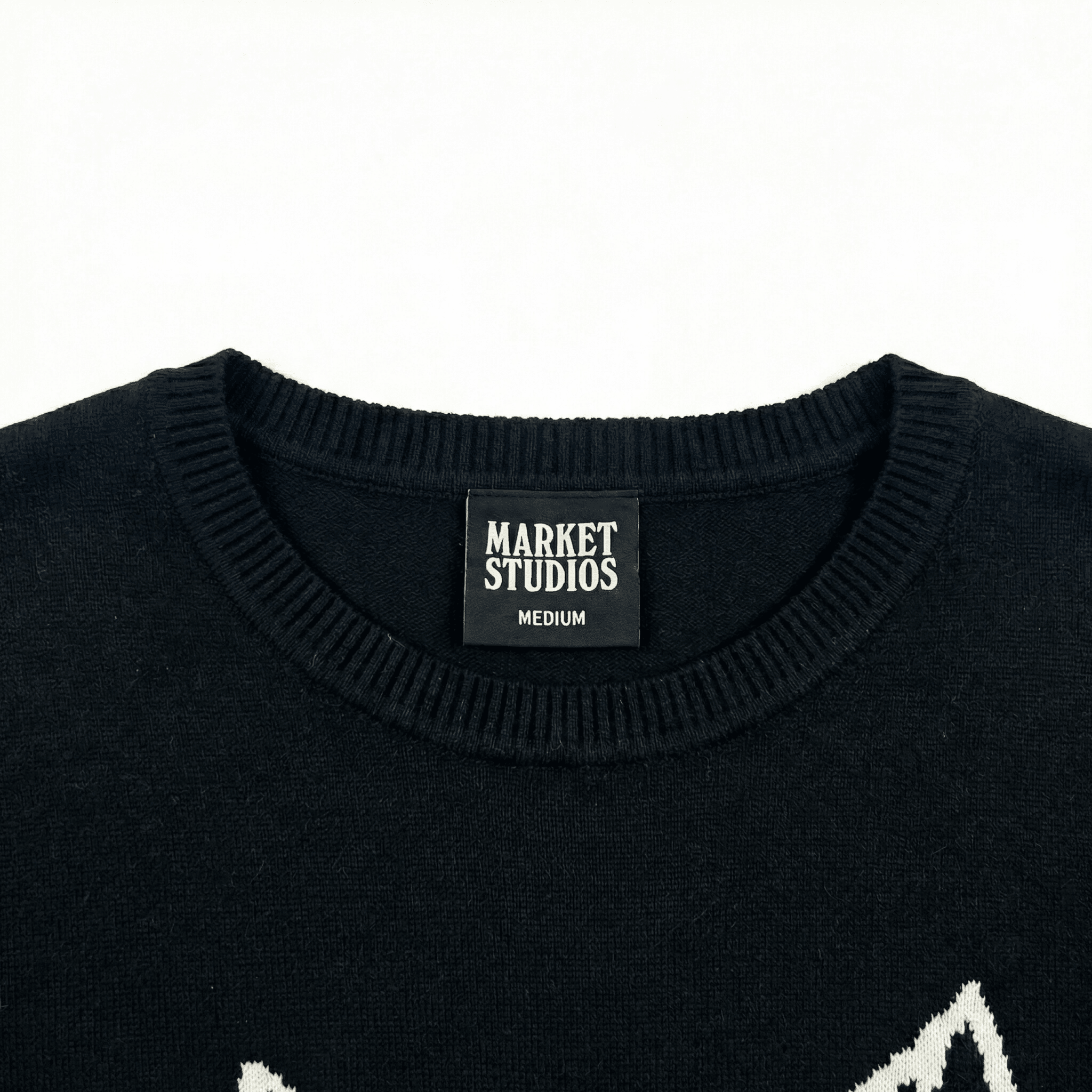 Cubism Beware Knit Sweater in black and white - MARKET - State Of Flux