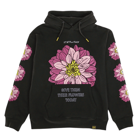 Dahlia Hoodie 2.0 in black and purple