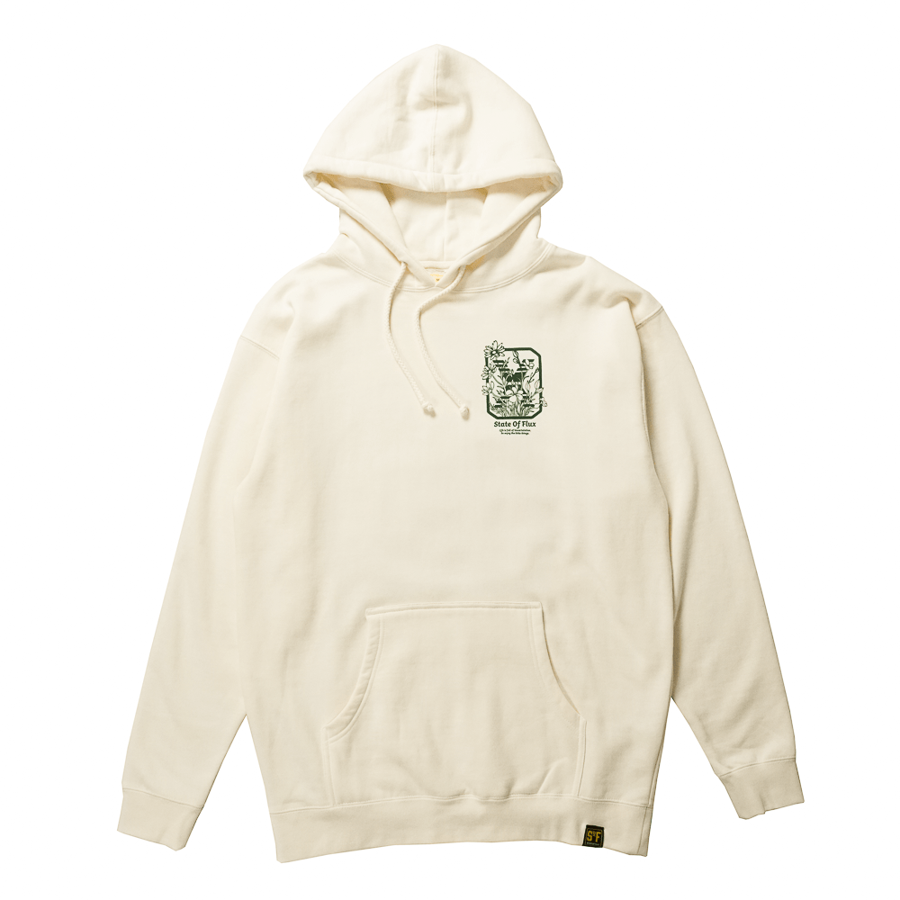 Daisies Logo Hoodie in bone - State Of Flux - State Of Flux