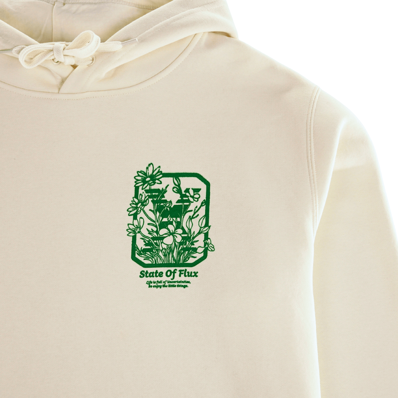 Daisies Logo Hoodie in bone - State Of Flux - State Of Flux