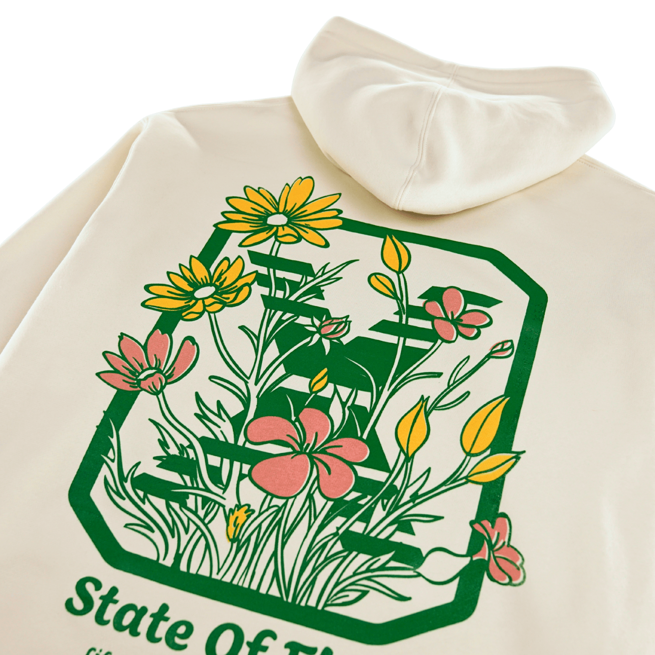 Daisies Logo Hoodie in bone - State Of Flux - State Of Flux