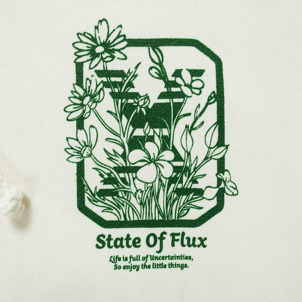 Daisies Logo Hoodie in bone - State Of Flux - State Of Flux