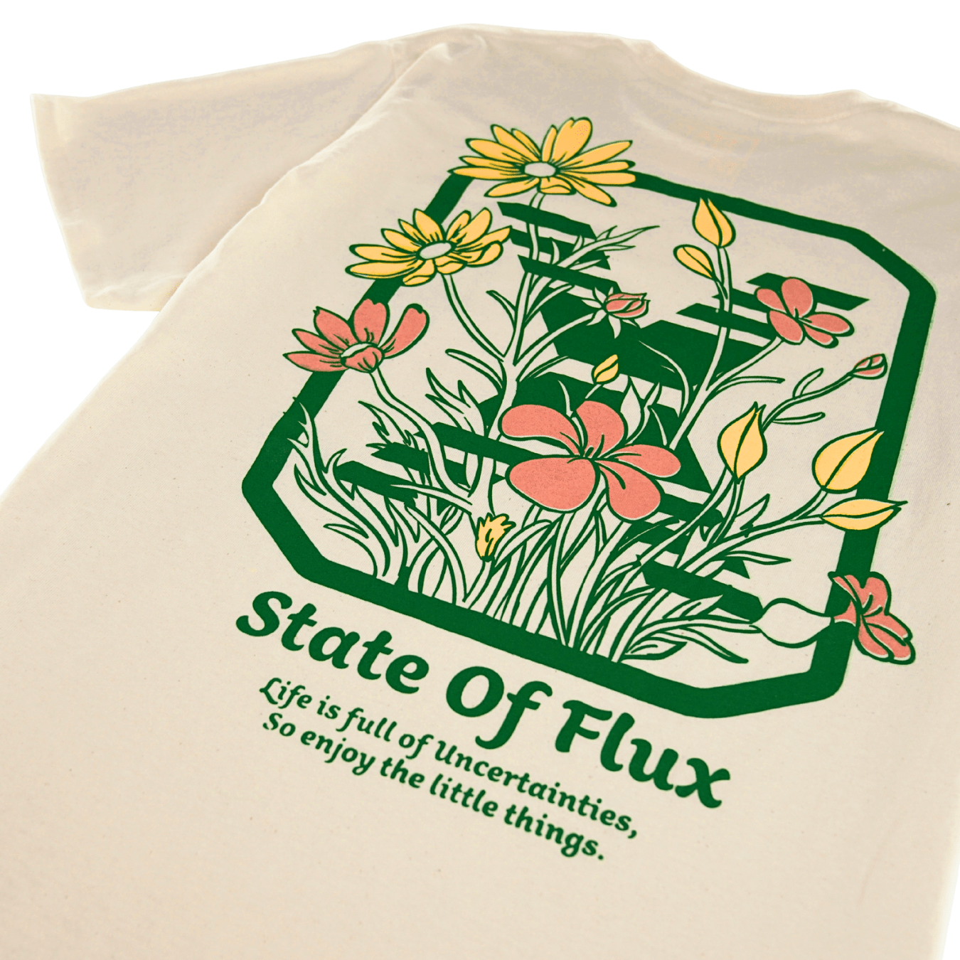 Daisies Logo Tee in natural - State Of Flux - State Of Flux