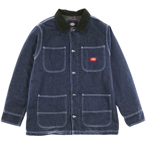 Denim Blanket Lined Chore Coat in rinsed indigo blue