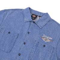 Dickies x Harley - Davidson Boxy Chambray Work Shirt in light blue - Dickies - State Of Flux