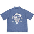 Dickies x Harley - Davidson Boxy Chambray Work Shirt in light blue - Dickies - State Of Flux