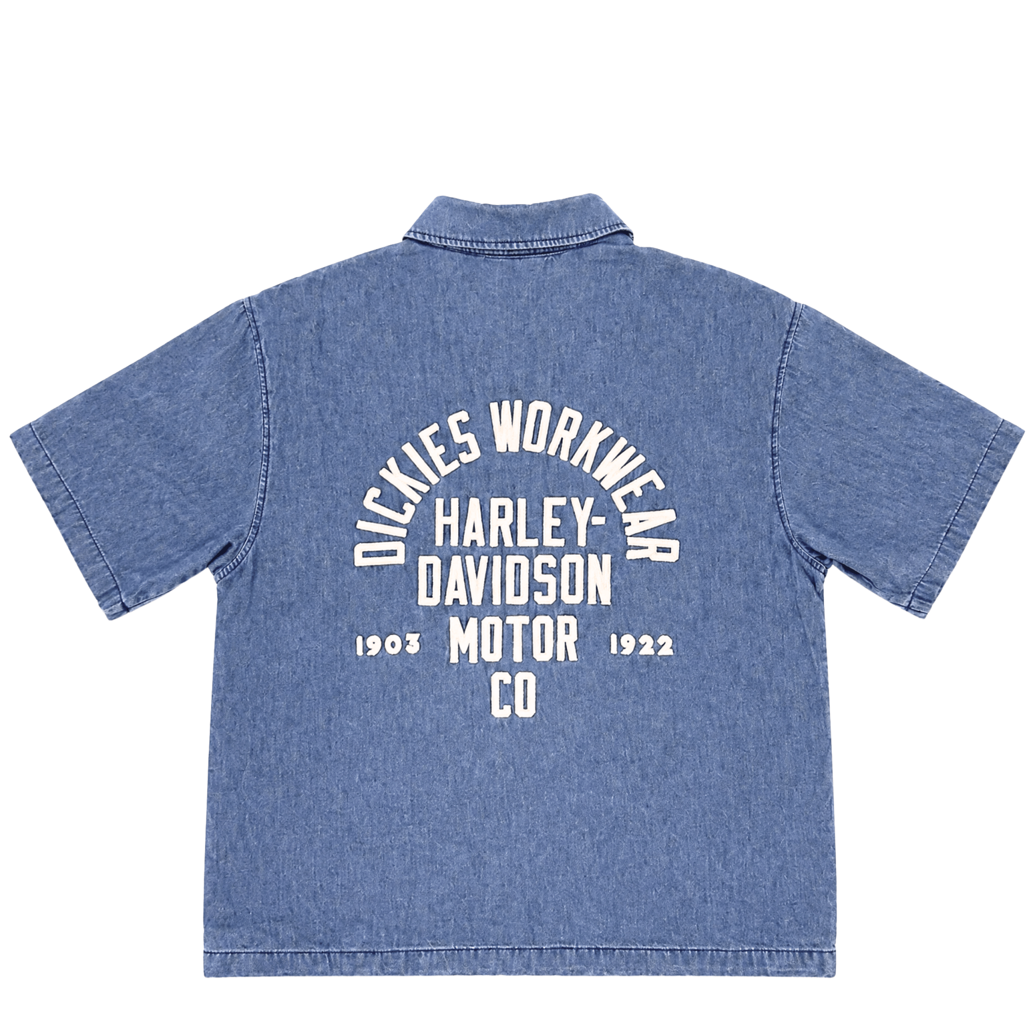 Dickies x Harley - Davidson Boxy Chambray Work Shirt in light blue - Dickies - State Of Flux